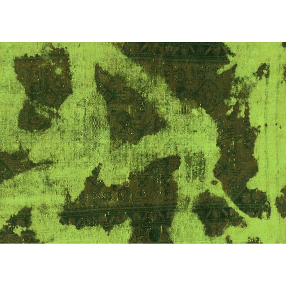 Ahgly Company Indoor Rectangle Abstract Green Modern Area Rugs, 7' x 9'