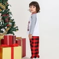thumbnail image 5 of YWDJ Family Christmas Pajamas Matching Sets Boys Girls Christmas Fashion Cute Lattice Print Top Pants Suit Family Parent-child Wear Kid White(White Kids 3-4 Years), 5 of 9