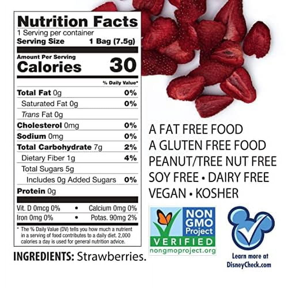 Brothers All Natural Disney Freeze Dried Fruit Crisps, Strawberry, 0.26 Oz (Pack of 12), Made with 100% Fruit, Gluten Free, Soy Free, Vegan, Heathy Snack, Lunch Box Ready