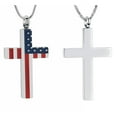 thumbnail image 4 of Cremation Jewelry American Flag Cross Urn Necklace for Ashes for Women Men Religious Cross Ashes Keepsake Memorial Jewelry of Loved One, 4 of 5