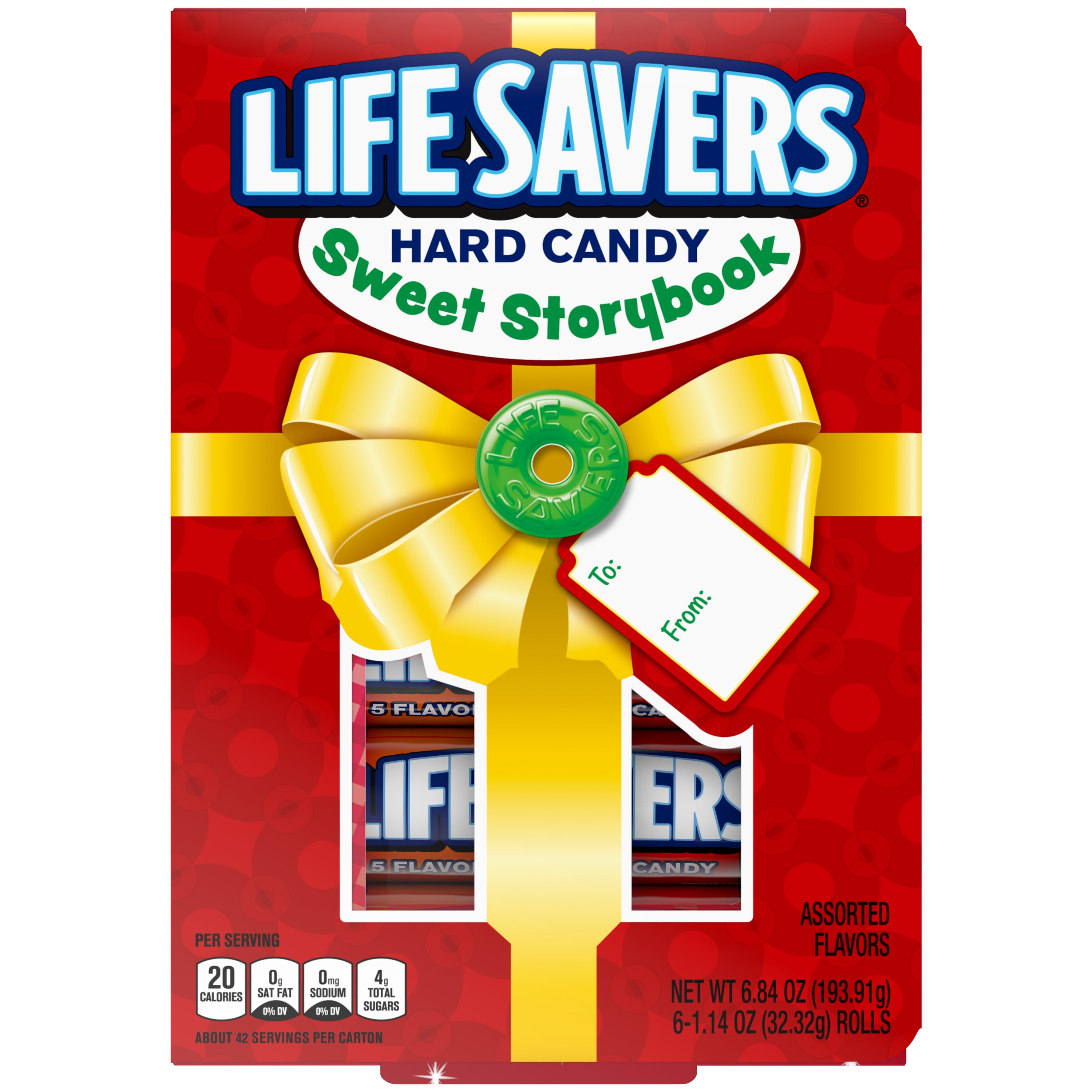 Life Savers 5 Flavors Christmas Hard Candy Storybook Gift Box, 6 Ct