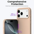 thumbnail image 4 of Compatible with iPhone 17 Pro Max Case,Slim Liquid Silicone 3 Layers Soft Gel Rubber Shockproof Protective Phone Case 6.9" with Anti-Scratch Microfiber Lining-Desert Titanium, 4 of 7