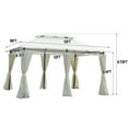 thumbnail image 3 of 13x10Ft Outdoor Patio Gazebo Canopy Tent With Ventilated Double Roof And SideWall(Detachable Curtain Included On All Sides),Suitable for Lawn, Garden, Backyard and Deck,Beige, 3 of 6