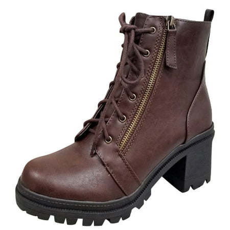 

Ankle Boots for Women Boots for Women Chunky Heel Short Boots Lace Up Ankle Boots Shoes Ankle Boots Pu 40