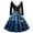 Blue, variant on Women's Casual Fashion Plush V-Neck Christmas Printed Dresses, Holiday Print, Retro Style, Party Dress, Comfort Wear, Festive, Elegant,Black,2XL