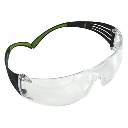 Shooting Glasses Vermilion Lenses - 3M Peltor SF400PC8 Sport SecureFit 400 Shooting/Sporting Glasses Black/Green Frame Clear Polycarbonate Lens 1 Pair