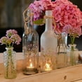 thumbnail image 4 of Rustic Wild Meadow Flowers Tea Light Candle Holders, Set of 2, Translucent Glass, Painted, Bottle Style, Metal Tea Light Holder Base, 11.5 Inches, 4 of 7