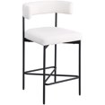 thumbnail image 1 of Meridian Furniture Rivage Cream Durable Linen Textured Fabric Stool (Set of 2), 1 of 7