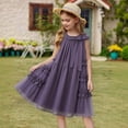 thumbnail image 2 of FYDUU Toddler Little Girls Dress Elegant Girls Tulle Dress Sleeveless A-Line Sundress Lightweight Casual Midi Dress Fashion Dresses 5-6 Years, 2 of 4