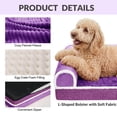 thumbnail image 3 of Exclusivo Mezcla Medium Orthopedic Dog Bed, Luxury Striped Jacquard Pet Bed Sofa, Waterproof and Washable, 36"×24", Purple, 3 of 10