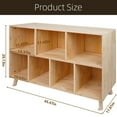 thumbnail image 5 of WARMMUSE 7-Compartment Storage Cabinet, Solid Pine Wood Cubby Storage Shelf with Legs for Books, Decor, and Toys, 45.5"L x 45.47" W x  29.1"H, Natural Wood, 5 of 10