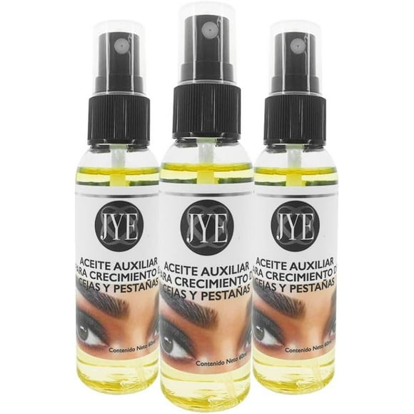 3 Botellas de Aceite auxiliar en el crecimiento de cejas y pestañas JYE Natural