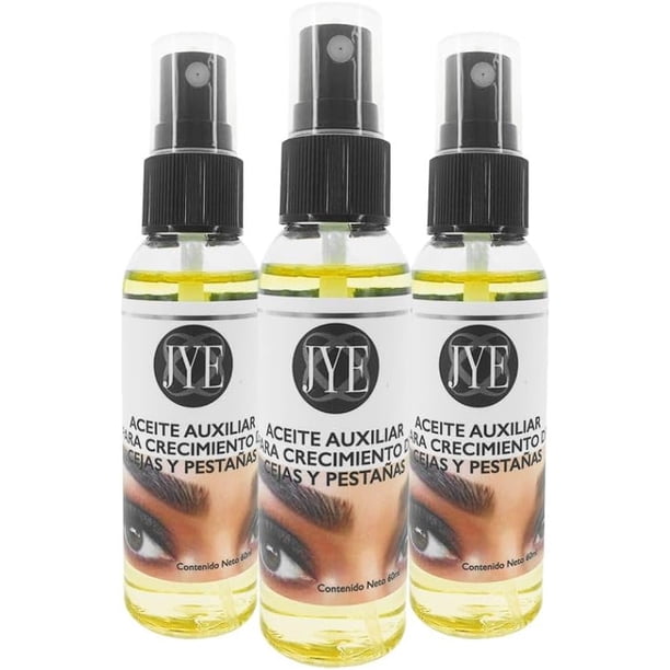 JYE 3 Frascos de Aceite JYE para el Crecimiento Natural de Cejas y Pestañas!