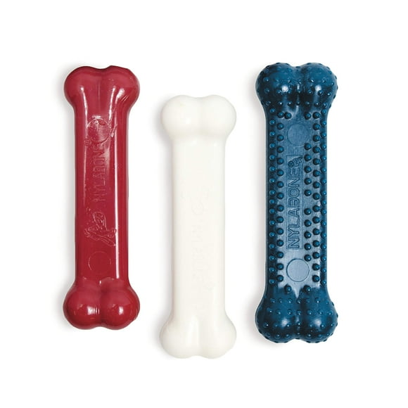 Chew Toy Nylabone Power Chew Classic Bone para perros, paquete variado