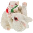 thumbnail image 3 of Resin Bunny Ornament Cute Rabbit Figurine Indoor And Outdoor Use 15X10X7CM Garden Decoration 1Set, 3 of 4
