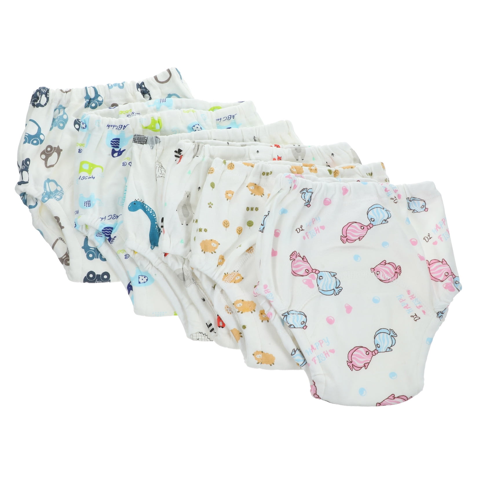 TEHAUX 6-Pack Reusable Newborn Cloth Diapers White Baby Nappies Soft Washable Baby Diaper Set