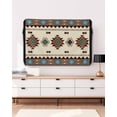 thumbnail image 3 of Outdoor TV Cover 48 to 50 Inch Weatherproof, Brown Turquoise Southwest Texture Waterproof TV Screen Protector for Outside Decor with Zipper and Pocket 48"L x 30"H , Tribal Geometric Pattern, 3 of 7
