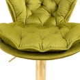 thumbnail image 6 of Exquisite Swivel Bar Stools Modern Velvet Padded Adjustable Counter Height Bar Chairs with Soft Back and Gold Footrest for Kitchen Dining Room Living Room & Home Office,Green, 6 of 7
