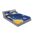 thumbnail image 2 of Ambesonne Cartoon Activity Fitted Sheet & Pillow Sham Set, Racing in Cosmos, Queen, Multicolor, 2 of 2