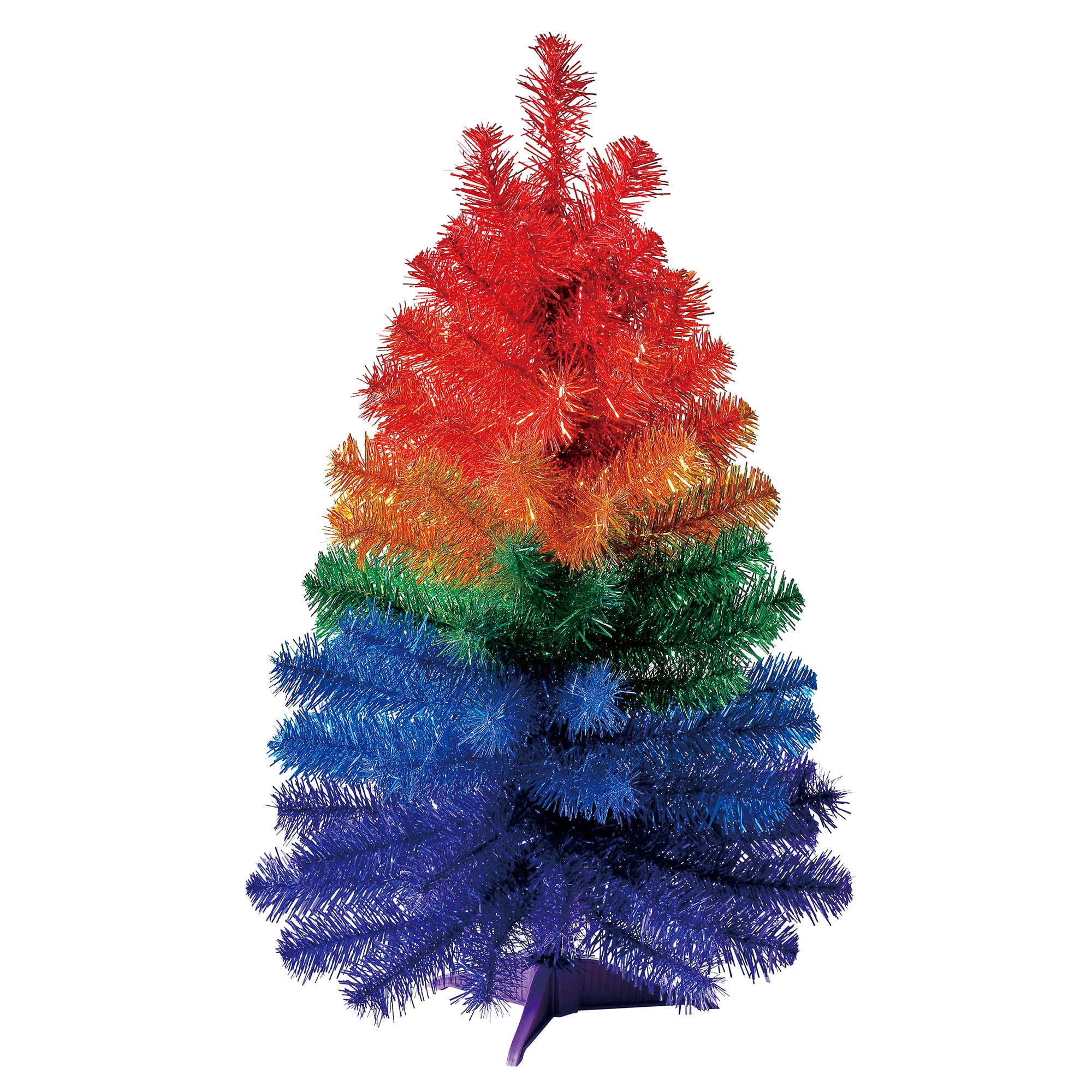 Holiday Time Non-Lit Tinsel Artificial Christmas Tree, 24&quot;, Rainbow
