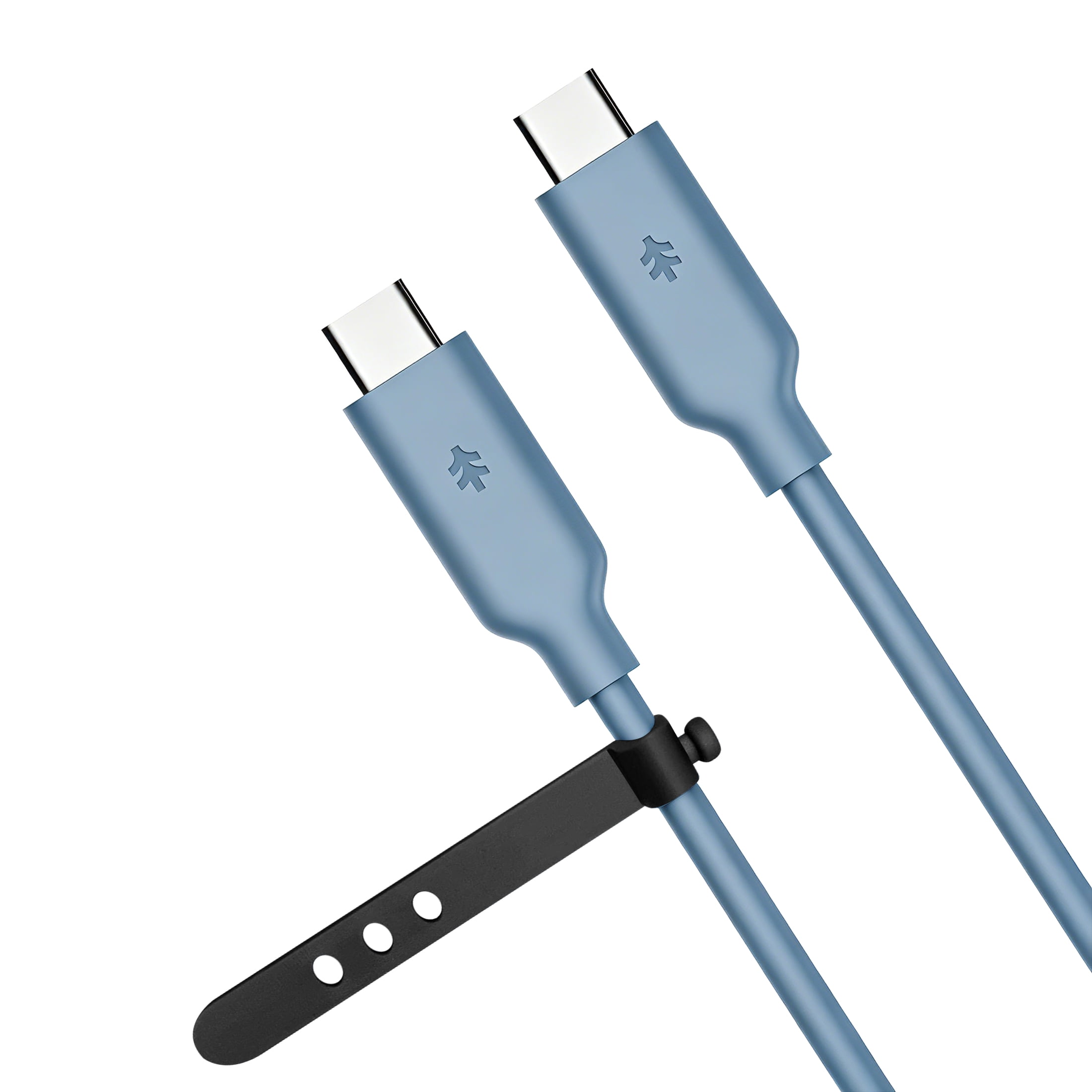 Swiss Tech Kabel S100 3 ft 100W Soft Touch USB-C to USB-C Charging Cable, Cresta Blue