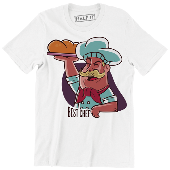 Best Chef Funny Happy Chef Holding A Dish Design Men's T-Shirt