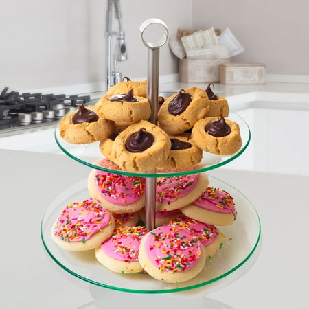 Buddy One Tier - Chef Buddy Two Tier Round Glass Buffet And Dessert Stand