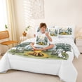 thumbnail image 4 of Catabedysis Watercolor Cartoon Camping 7-Piece Twin Bedding,Dog Camper Print Bedding Comforter Set For Boys,Multicolor,Reversible, 4 of 7