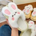 thumbnail image 4 of Cute Rabbit Cotton Slippers Plush Soft Warm Removable Washable Winter Slipper for Home, 4 of 8