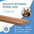 thumbnail image 4 of Walnut Wood Dowels 1/2 inch x 36 Pack of 1 Wooden Dowels 36" inch Long, Wooden Craft Sticks for Crafting & Woodworking, by Woodpeckers, 4 of 6