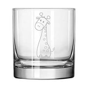 11 oz Rocks Whiskey Highball Glass Cute Giraffe
