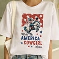 thumbnail image 2 of Chamelean Make America Cowgirl Again Vintage Short Sleeve Tee Unisex Casual T-shirt, Sizes S-3XL, 2 of 4