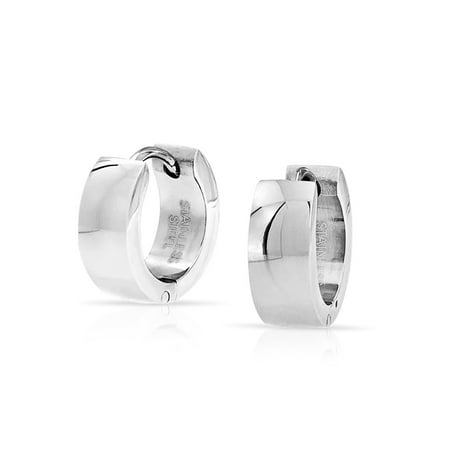 Bling Jewelry Shinny Polish Smooth Huggie Hoop Earrings For Men Or Bling Jewelry Shinny Polish Smooth Huggie Hoop Earrings For Men Or Women Black Rose Gold Plated Stainless Steel