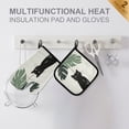 thumbnail image 4 of Yayeee Oven Mitts and Pot Holder Set of 2 Heat Resistant Kitchen Gloves Baking Hot Pad, Black Cat Umbrella, 4 of 5