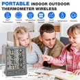 thumbnail image 3 of Geevon Indoor Outdoor Thermometer Wireless with 3 Remote Sensors, Wireless Thermohygrometer, Digital Temperature Humidity Meter with 200FT/60M Range(Gray), 3 of 9