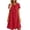*Red, variant on VBVC Women's Cotton Linen Tie Neck Midi Dress , Ladies' Casual Short Sleeve Shift Dress , Summer Solid Color Tunic Dress For Women, S-2XL