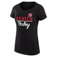 thumbnail image 2 of Women's G-III 4Her by Carl Banks Black New Jersey Devils Super-Slim Fit Lightweight Team Sport T-Shirt, 2 of 3