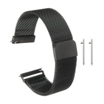 Uxcell Stainless Steel Mesh Watch Band 20mm Quick Release Metal Replacement Adjustable Watch Strap with Magnetic Buckle for Men Women, Black