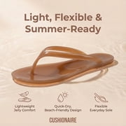 Cushionaire Splash Jelly Flip Flops for Women With Flexible Sole, Soft Footbed Summer Sandals for Women