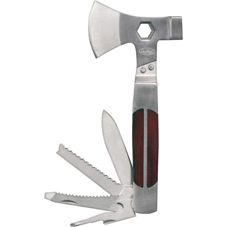 GetRich 12301 Axe Multi Tool Gifts for Men Dad Gifts 12-in-1 Camping Knives & Tools Utility Tool Double Axe Head Camping Tool Stainless Steel Knife Multitool