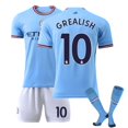thumbnail image 3 of 22-23 Conjunto de camiseta de fútbol local del Manchester City No. 17 De Bruyne 9 Harland 47 Foden 7 Sterling Jersey (No.10 con calcetines) L, 3 of 3