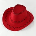 thumbnail image 3 of WUXIAN Toddler Kids Sun Hats Straw Western Cowboy Hat For Toddler Girls Boys Summer Sun Hat Western Cowgirl For Kids Cap,Red,One Size, 3 of 3