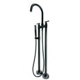 thumbnail image 2 of Saturn Double Clawfoot Tub Filler Faucet with Standard Handle - Matte Black, 2 of 10
