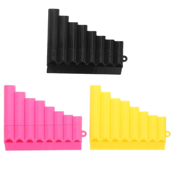 RENACLIPY 3-Piece Plastic Pan Flute Wind Instrument Set for Early Childhood Music Education, Preschool & Home Use