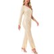 thumbnail image 4 of INSPIRAR CHIC Mono de lentejuelas para mujer de un solo hombro, transparente, de piernas anchas, traje de fiesta L dorado, 4 of 5