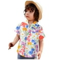 thumbnail image 3 of RMGVDSD Kids Toddler Boys Hawaii Shirt Short Sleeve Summer Shirts Gentleman Tops Cartoon Prints Holiday Beach Shirts Kids Beach Summer Tops for 18-24 Months, 3 of 7