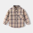 thumbnail image 2 of zbxnLI Toddler Boys Girls Long Sleeve Shirts Button down Plaid Cotton Shirts Casual Dress Shirts Fall Winter, 2 of 3