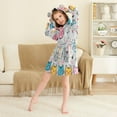 thumbnail image 3 of FORMRS Niños Bathrobe Unisex Hooded Robe Soft Plush Pajamas Sleepwear, Size 2-3T, Cute Cat Pattern, 3 of 7