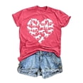 thumbnail image 4 of TSADFHJI Hauts d'Hiver Chauds pour Femmes, T-Shirt d'Été Imprimé Confortable et à la Mode en Coton Coloré à Manches Courtes Rouge Melon D\'eau, 4 of 4
