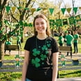thumbnail image 6 of Womens Glitter Shamrocks T Shirt Funny St Saint Patricks Day Shamrock Clover Tee Womens Graphic Tees, 6 of 9